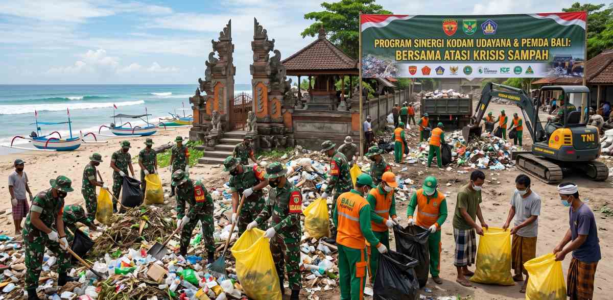 Lewat OMSP, Kodam Udayana Turun Tangan Tangani Darurat Sampah di Bali