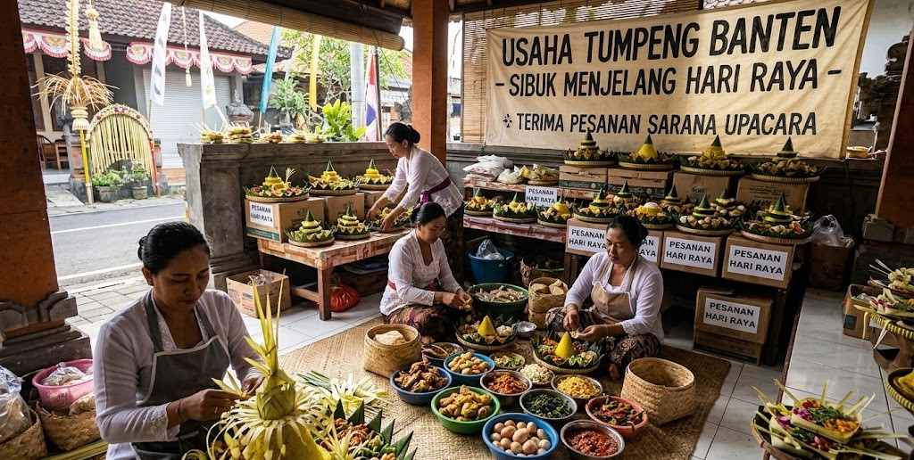 Jelang Hari Raya, Omzet Pembuat Sarana Upacara di Bali Meroket