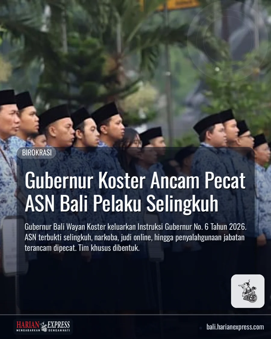 Gubernur Koster Ancam Pecat ASN Bali Pelaku Selingkuh