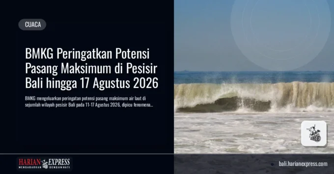 BMKG Peringatkan Potensi Pasang Maksimum di Pesisir Bali hingga 17 Agustus 2026