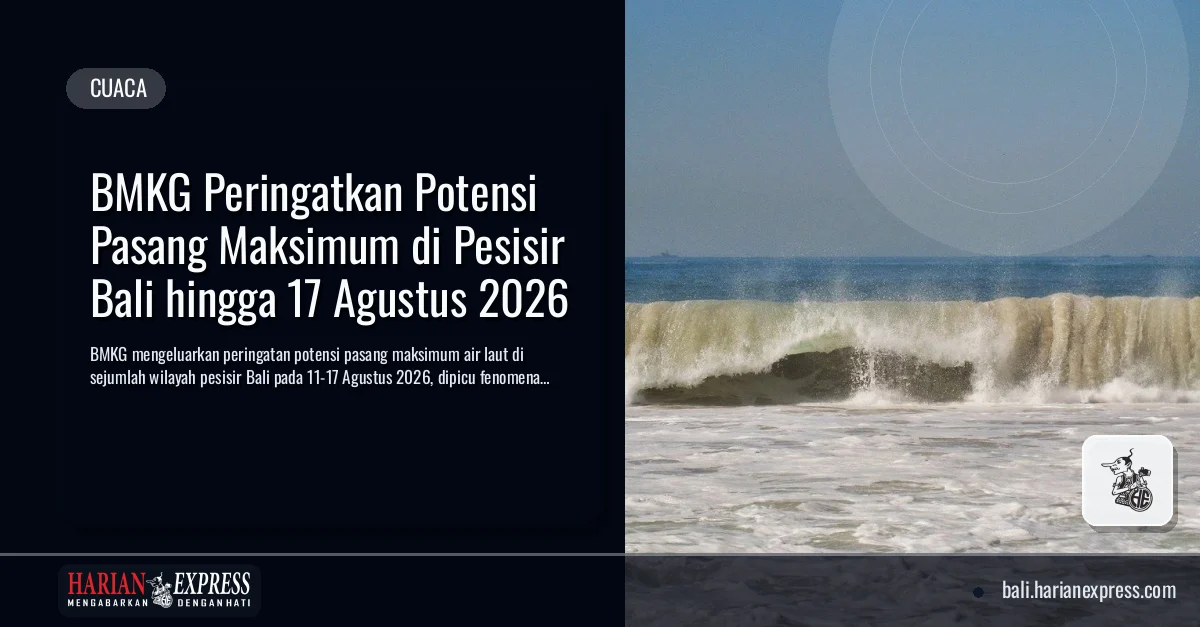 BMKG Peringatkan Potensi Pasang Maksimum di Pesisir Bali hingga 17 Agustus 2026