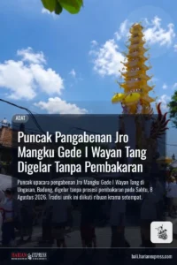 Puncak Pangabenan Jro Mangku Gede I Wayan Tang Digelar Tanpa Pembakaran