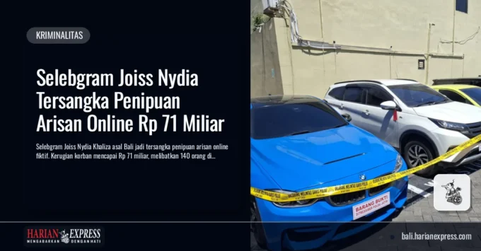 Selebgram Joiss Nydia Tersangka Penipuan Arisan Online Rp 71 Miliar
