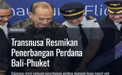 Transnusa Resmikan Penerbangan Perdana Bali-Phuket